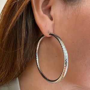 Sterling silver Large Hoops Size 4 x 60 mm